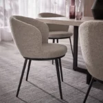 Ghế Ăn Lumi Bọc Vải Màu Xám Khung Sắt Thép Rộng 61cm 01