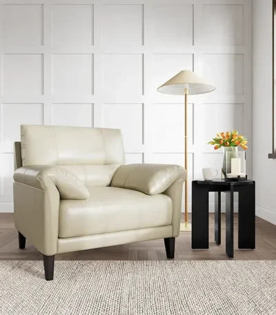Ghế Armchair Atlas Bọc Da Màu Xám 96cm 01