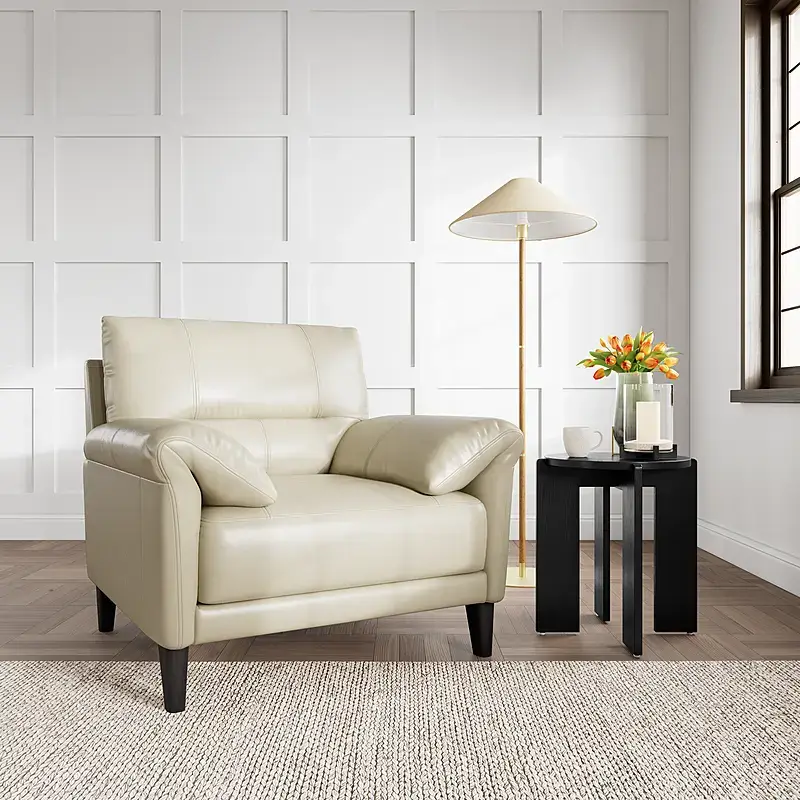 Ghế Armchair Atlas Bọc Da Màu Xám 96cm 01