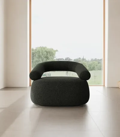 Ghế Armchair Ceres Bọc Vải Màu Xanh Lá Đậm 103cm 01