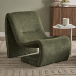 Ghế Armchair Nova Bọc Vải Xanh Lá 65cm 01