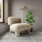 Ghế Armchair Selene Bọc Vải Màu Kem 80cm 01