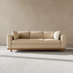 Sofa Băng Aquila 3 Chỗ Bọc Vải Màu Kem Dài 2m3 01