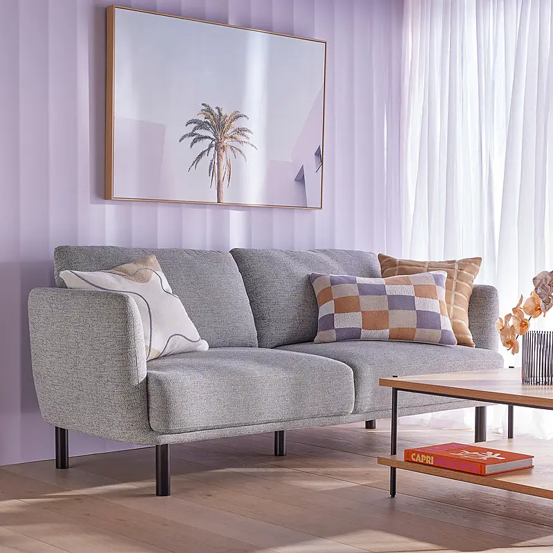 Sofa Băng Elio Bọc Vải Màu Xám Dài 1m69 01