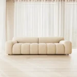 Sofa Băng Solis 3 Chỗ Bọc Vải Màu Kem Dài 2m42 01