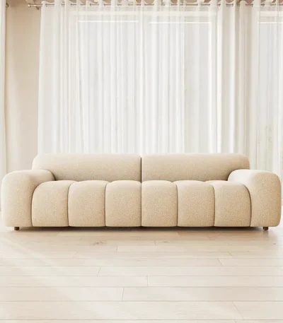 Sofa Băng Solis 3 Chỗ Bọc Vải Màu Kem Dài 2m42 01