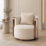 Ghế Armchair Cira Tay Inox Mạ Rộng 72cm
