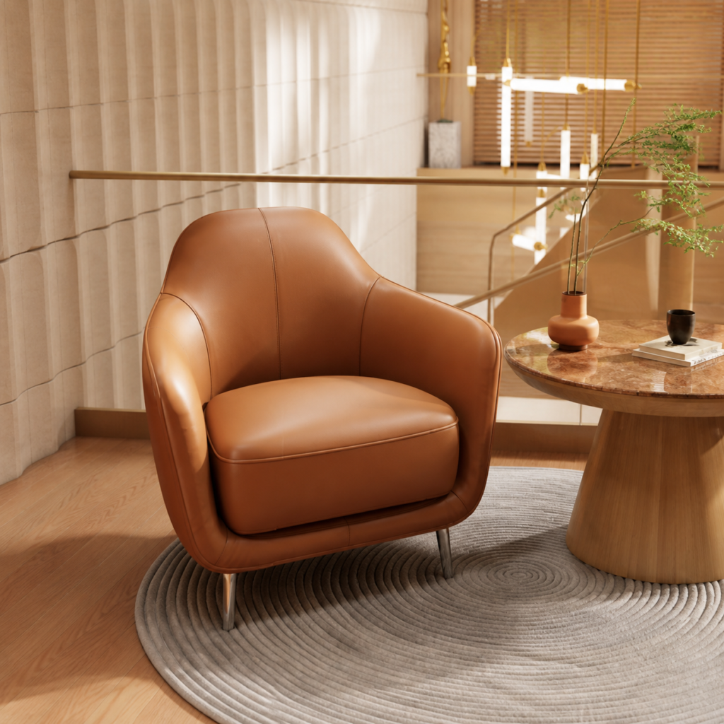Ghế Armchair Selene Bọc Da Ultra Microfiber Rộng 90cm