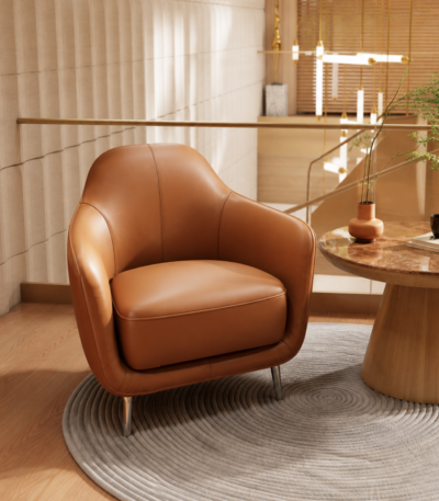 Ghế Armchair Selene Bọc Da Ultra Microfiber Rộng 90cm