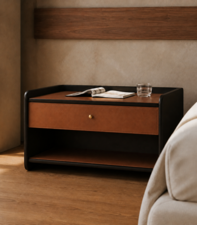 Tab Đầu Giường Arca Gỗ MDF Phủ Melamine Bọc Da Rộng 65cm