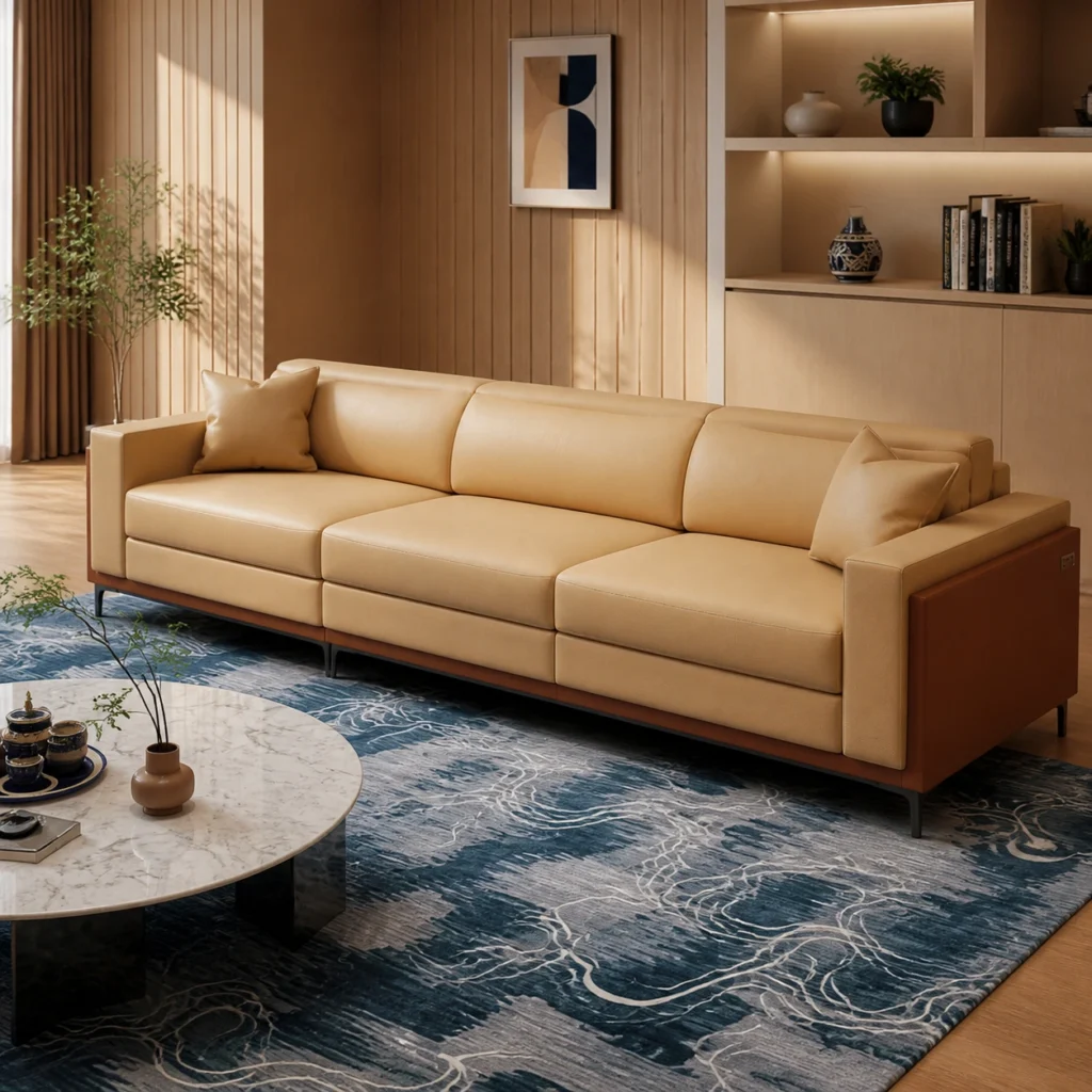 Sofa Băng Aven Bọc Da Ultra Microfiber Dài 3m